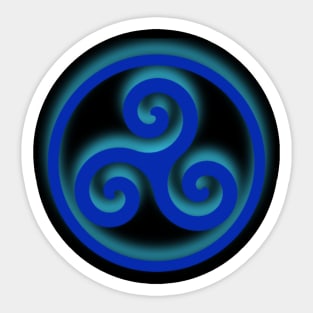 Triple Blue Spiral Sticker